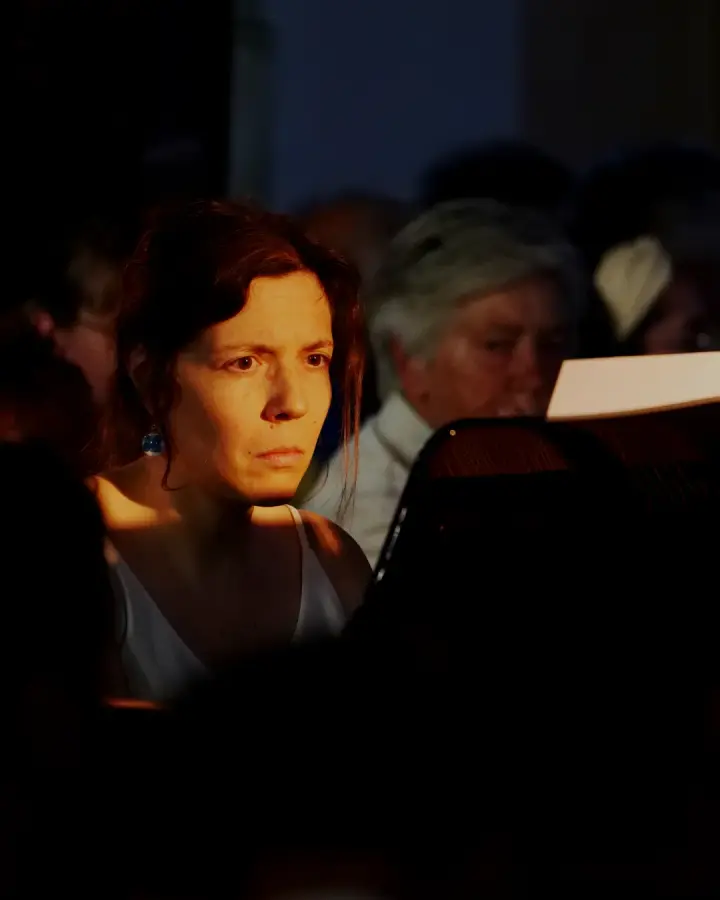 Pendant le spectacle « Hippolyte et Antiope », église de Ouanne (Yonne)