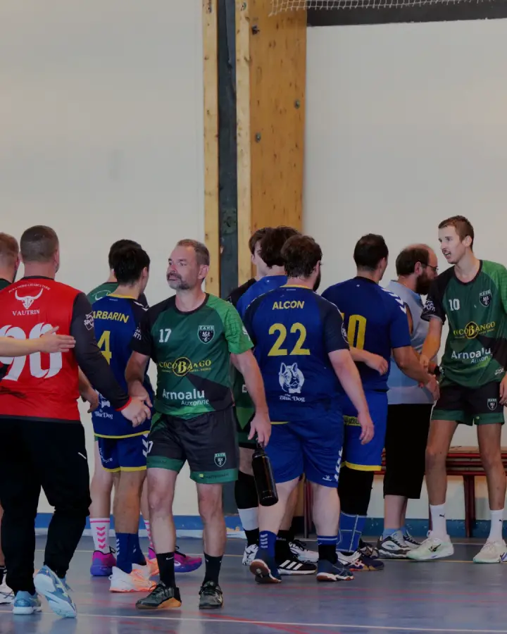 Match de handball du CL Marsannay, Marsannay-la-Côte : les deux équipes réunies