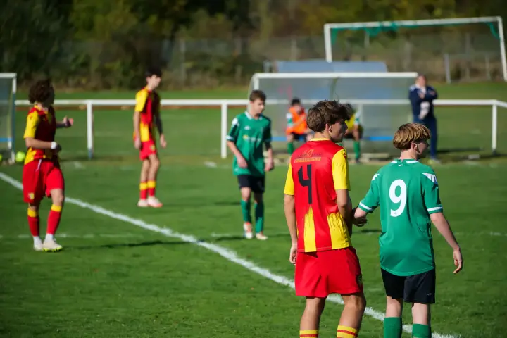 Match de football : des joueurs sur le terrain